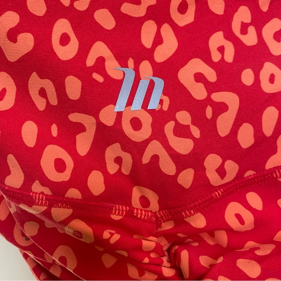 MUSCLE NATION • Signature Scrunch Tie Up Booty Shorts Red Cheetah Pattern - S - Picture 6 of 16